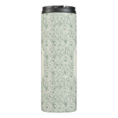 Persoonlijke Sage Groene Monogram Elegante Art Dec Thermosbeker (Achterkant)