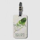 Persoonlijke Sage Groene Veer Monogram Bagagelabel (Voorkant (verticaal))