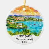 Persoonlijke Saint John-versiering, Aangepaste Car Keramisch Ornament (Voorkant)