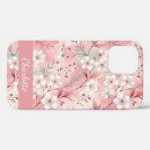 Persoonlijke Sakura Roos Bloempatroon Case-Mate iPhone Case (Achterkant (horizontaal))
