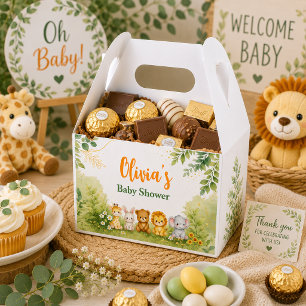 Persoonlijke salie botanische jungle baby shower bedankdoosjes