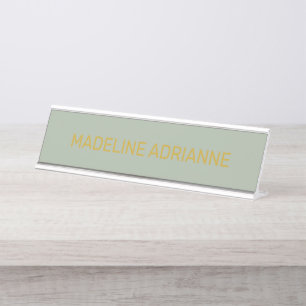 Persoonlijke salie & gouden moderne bureaunameplaa bureau naambordje