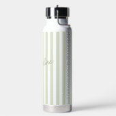 Persoonlijke saliegroen gestreepte waterfles met n (Links)