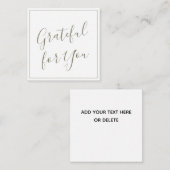 Persoonlijke saliegroene 'Dankbaar voor jou' Notitiekaartje (Voorkant / Achterkant)