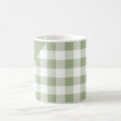 Persoonlijke saliegroene gingham koffiemok (Center)
