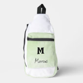 Persoonlijke saliegroene monogram sling bag (Voorkant)