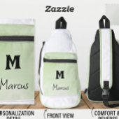 Persoonlijke saliegroene monogram sling bag