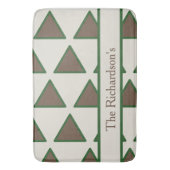 Persoonlijke saliegroene taupe driehoek moderne ch badmat (Voorkant Verticaal)