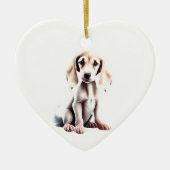 Persoonlijke Saluki Puppy Keramisch Ornament (Voorkant)