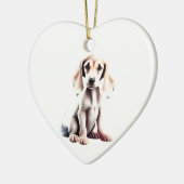 Persoonlijke Saluki Puppy Keramisch Ornament (Links)