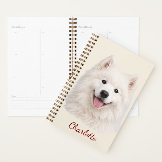 Persoonlijke Samojed met eigen naam Planner (Display)