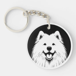 Persoonlijke Samoyed Pop Art Super Schattig Sleutelhanger