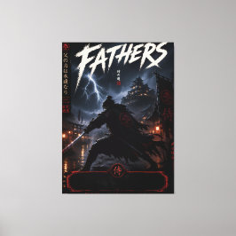 Persoonlijke Samurai Vader Canvas Wandkunst Afdruk
