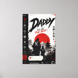 Persoonlijke Samurai Vader Canvas Wandkunst Afdruk