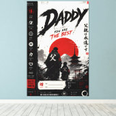 Persoonlijke Samurai Vader Canvas Wandkunst Afdruk (Insitu (Houten vloer))