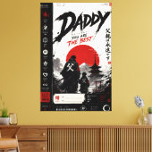 Persoonlijke Samurai Vader Canvas Wandkunst Afdruk (Insitu (Woonkamer))