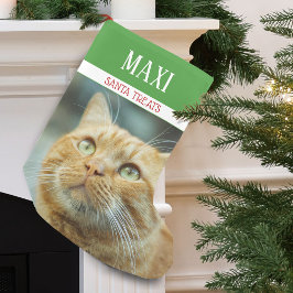 Persoonlijke Santa behandelt kattenfoto Kleine Kerstsok
