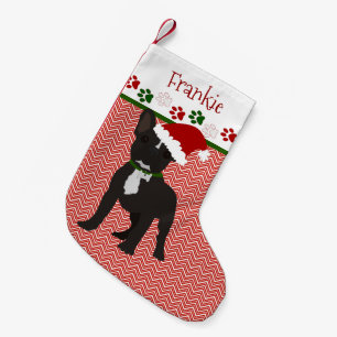 Persoonlijke Santa Black Bulldog Kleine Kerstsok