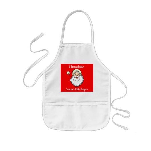 Persoonlijke Santa Claus Red en White Kinder Schort (Voorkant)