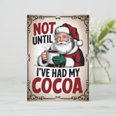 Persoonlijke Santa Cocoa Grappige Vintage Feestdagenkaart (Staand voorkant)