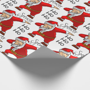Persoonlijke Santa Dabbing Cadeaupapier