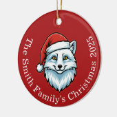 Persoonlijke Santa Fox Keramische Kerst Ornament (Links)