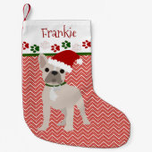Persoonlijke Santa French Bulldog Kleine Kerstsok (Voorkant)