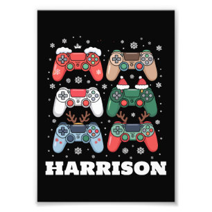 Persoonlijke Santa-gamecontroller Gamer Kerstmis Foto Afdruk