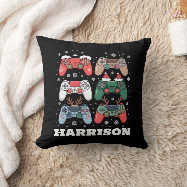 Persoonlijke Santa-gamecontroller Gamer Kerstmis Kussen (Deken)