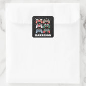 Persoonlijke Santa-gamecontroller Gamer Kerstmis Vierkante Sticker (Tas)
