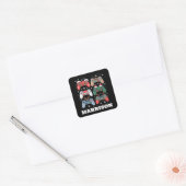 Persoonlijke Santa-gamecontroller Gamer Kerstmis Vierkante Sticker (Envelop)