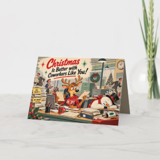 Persoonlijke sarcastische collega kerst bedankkaart