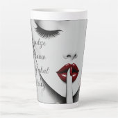 Persoonlijke Sassy Quote Rode Lippen Beauty Glam C Latte Mok (Voorkant)