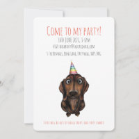 Persoonlijke Sausage Dog Feest Uitnodiging