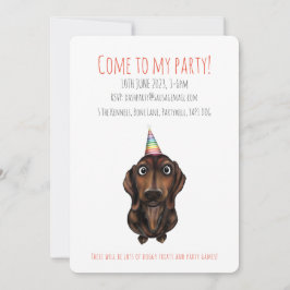 Persoonlijke Sausage Dog Feest Uitnodiging