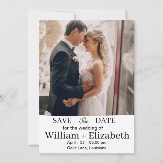 Persoonlijke Save the Date kaart met foto (Voorkant)