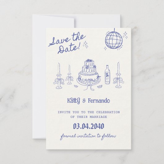 Persoonlijke 'Save the date'-trouwuitnodiging Save The Date (Voorkant)