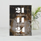 Persoonlijke Save the Date uitnodiging met koppel (Staand voorkant)