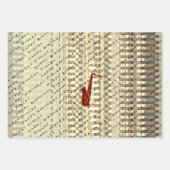 Persoonlijke Saxofoon Moderne Sax Naam Verjaardag Inpakpapier Vel (Voorkant 3)