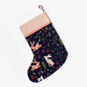 Persoonlijke Scandinavische Folk Art Bunnies Kleine Kerstsok (Achterkant (Hangend))