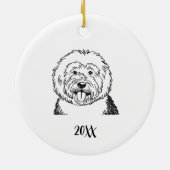 Persoonlijke schaapshond Kerstmis Keramisch Ornament (Achterkant)