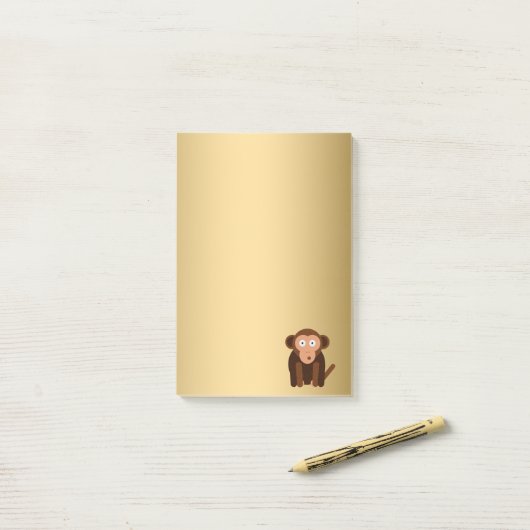 Persoonlijke schattige aap post-it® notes (Op bureau)