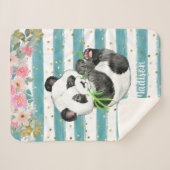 Persoonlijke Schattige Baby Panda Sherpa Blanket Deken (Voorkant (horizontaal))