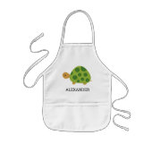 Persoonlijke schattige groene schildpad kinder schort (Voorkant)