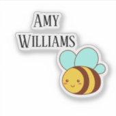 Persoonlijke schattige hommel  sticker (Voorkant)