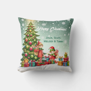 Persoonlijke Schattige Kleine Elf Kerst Foto Kussen