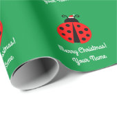 Persoonlijke schattige ladybird kinder kerstfeestd cadeaupapier (Rol Hoek)