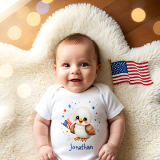 Persoonlijke Schattige Patriottische Baby Adelaar Romper