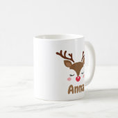 Persoonlijke schattige rendierkerst  koffiemok (Voorkant rechts)