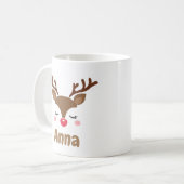 Persoonlijke schattige rendierkerst  koffiemok (Voorkant links)